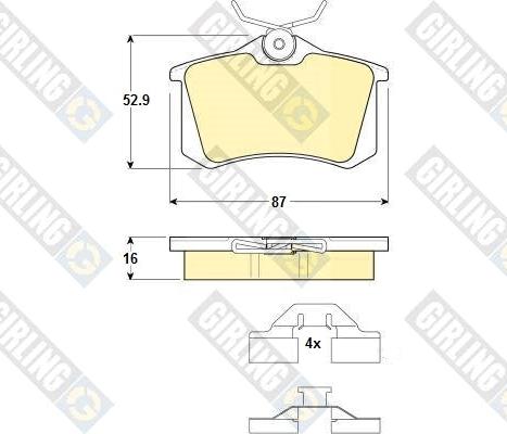 Girling 6114671 - Kit pastiglie freno, Freno a disco autozon.pro