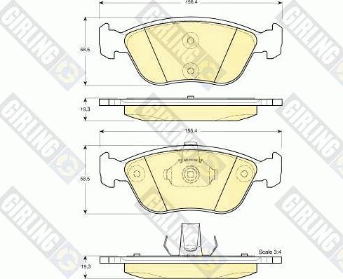 Girling 6114062 - Kit pastiglie freno, Freno a disco autozon.pro