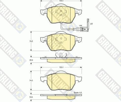 Girling 6114032 - Kit pastiglie freno, Freno a disco autozon.pro