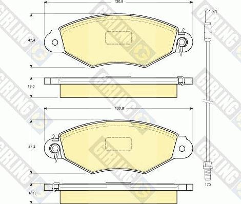 Girling 6114024 - Kit pastiglie freno, Freno a disco autozon.pro