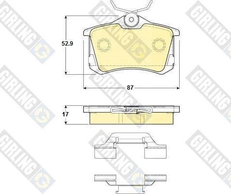 Girling 6114161 - Kit pastiglie freno, Freno a disco autozon.pro