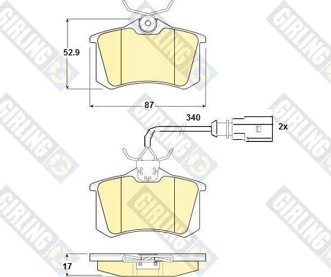 Girling 6114171 - Kit pastiglie freno, Freno a disco autozon.pro