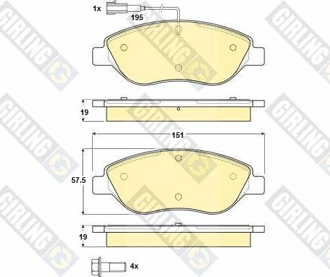 Girling 6114844 - Kit pastiglie freno, Freno a disco autozon.pro