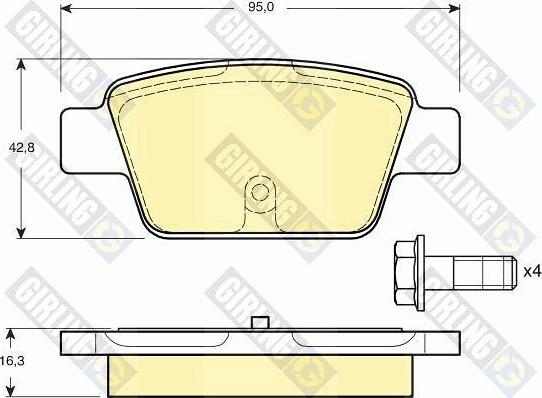 Girling 6114854 - Kit pastiglie freno, Freno a disco autozon.pro