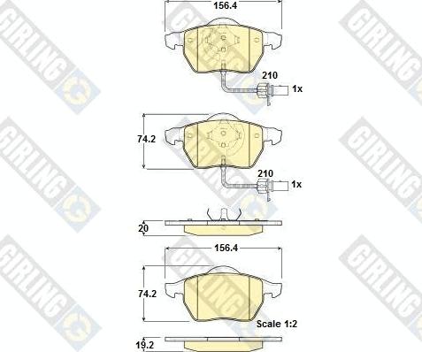 Girling 6114882 - Kit pastiglie freno, Freno a disco autozon.pro