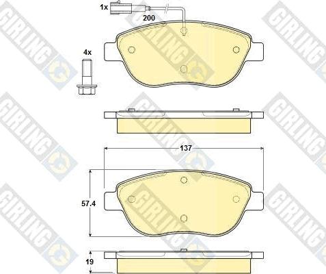 Girling 6114834 - Kit pastiglie freno, Freno a disco autozon.pro