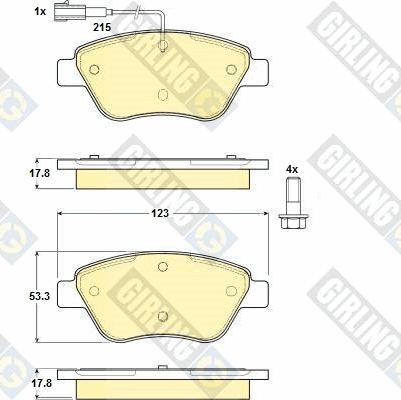 Girling 6114824 - Kit pastiglie freno, Freno a disco autozon.pro