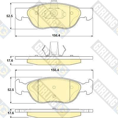 Girling 6114872 - Kit pastiglie freno, Freno a disco autozon.pro