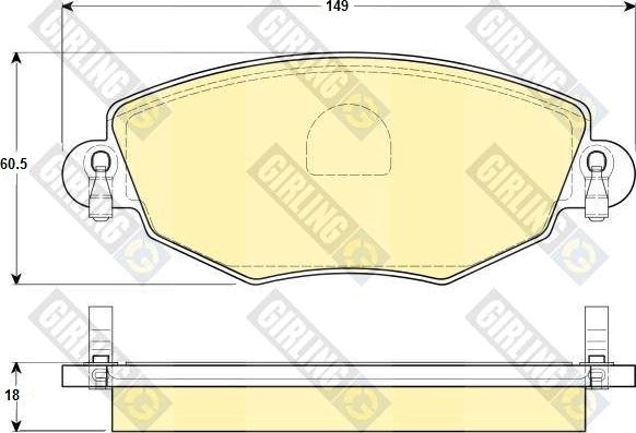 Girling 6114344 - Kit pastiglie freno, Freno a disco autozon.pro