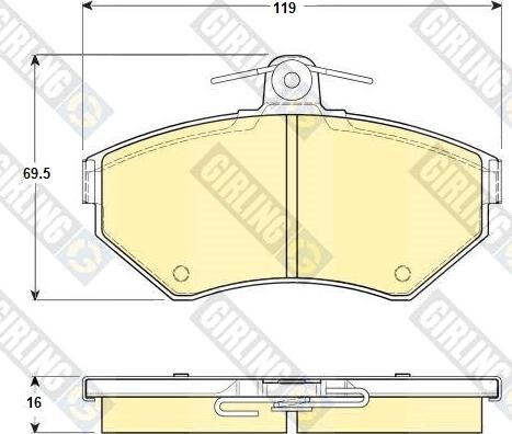 Girling 6114371 - Kit pastiglie freno, Freno a disco autozon.pro