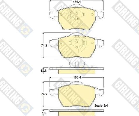 Girling 6114292 - Kit pastiglie freno, Freno a disco autozon.pro