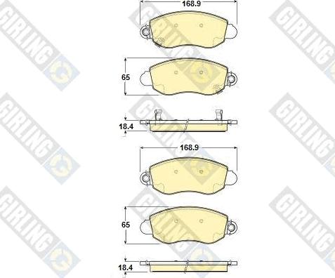 Girling 6114244 - Kit pastiglie freno, Freno a disco autozon.pro