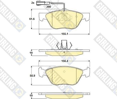 Girling 6114272 - Kit pastiglie freno, Freno a disco autozon.pro