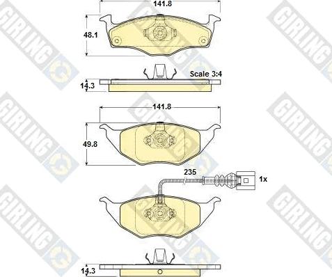 Girling 6114745 - Kit pastiglie freno, Freno a disco autozon.pro