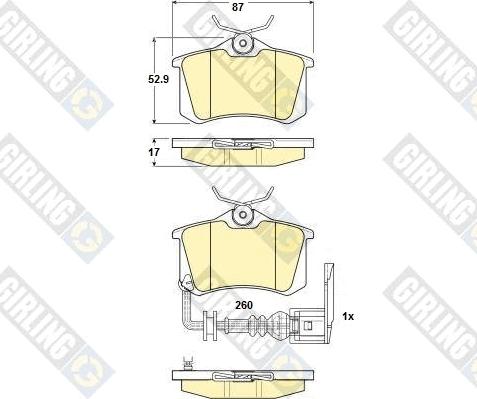 Girling 6114751 - Kit pastiglie freno, Freno a disco autozon.pro