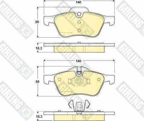 Girling 6114762 - Kit pastiglie freno, Freno a disco autozon.pro