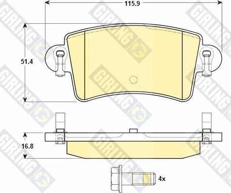 Girling 6114704 - Kit pastiglie freno, Freno a disco autozon.pro