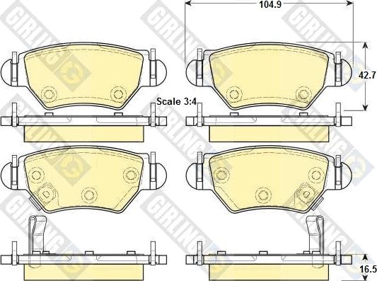 Girling 6114714 - Kit pastiglie freno, Freno a disco autozon.pro