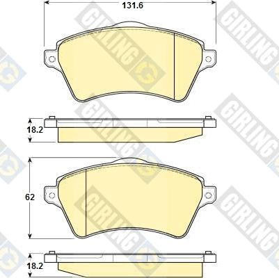 Girling 6114731 - Kit pastiglie freno, Freno a disco autozon.pro