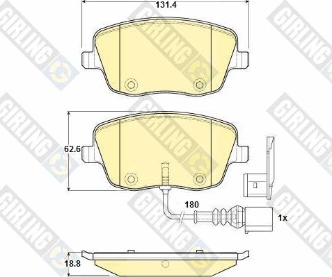 Girling 6114721 - Kit pastiglie freno, Freno a disco autozon.pro