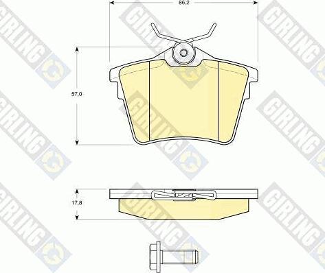 Girling 6115961 - Kit pastiglie freno, Freno a disco autozon.pro