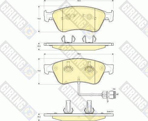 Girling 6115982 - Kit pastiglie freno, Freno a disco autozon.pro