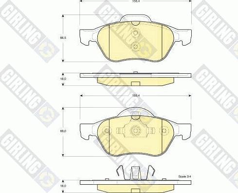 Girling 6115402 - Kit pastiglie freno, Freno a disco autozon.pro