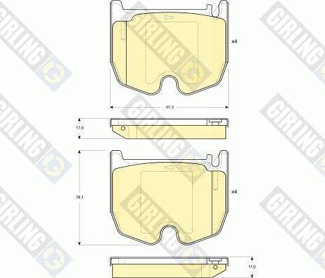 Girling 6115419 - Kit pastiglie freno, Freno a disco autozon.pro