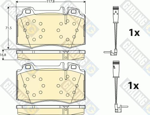 Girling 6115432 - Kit pastiglie freno, Freno a disco autozon.pro