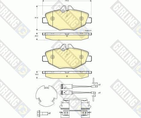 Girling 6115424 - Kit pastiglie freno, Freno a disco autozon.pro