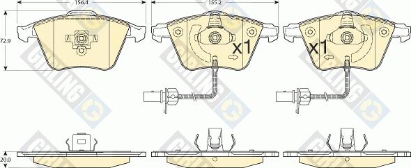 Girling 6115542 - Kit pastiglie freno, Freno a disco autozon.pro