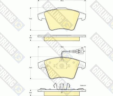 Girling 6115552 - Kit pastiglie freno, Freno a disco autozon.pro