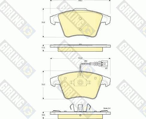 Girling 6115562 - Kit pastiglie freno, Freno a disco autozon.pro