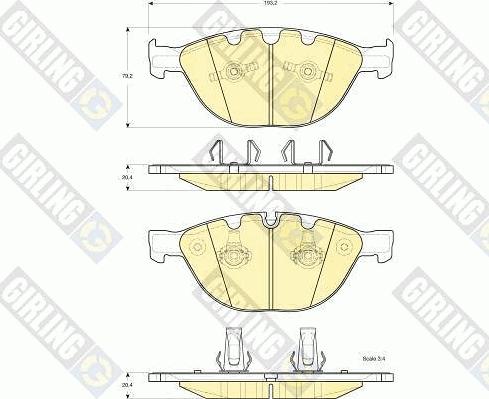 Girling 6115582 - Kit pastiglie freno, Freno a disco autozon.pro