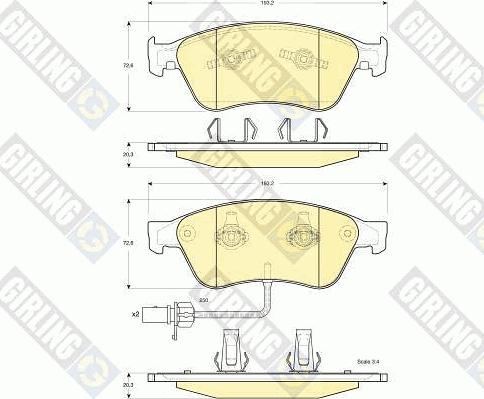 Girling 6115532 - Kit pastiglie freno, Freno a disco autozon.pro