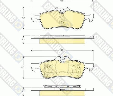 Girling 6115612 - Kit pastiglie freno, Freno a disco autozon.pro