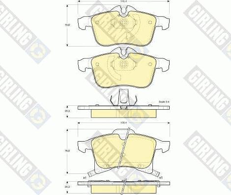 Girling 6115622 - Kit pastiglie freno, Freno a disco autozon.pro