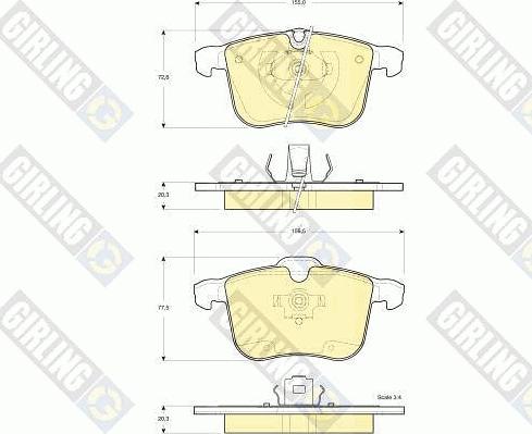 Girling 6115672 - Kit pastiglie freno, Freno a disco autozon.pro