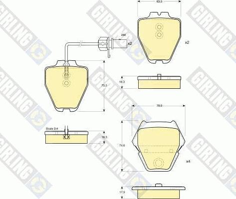 Girling 6115051 - Kit pastiglie freno, Freno a disco autozon.pro