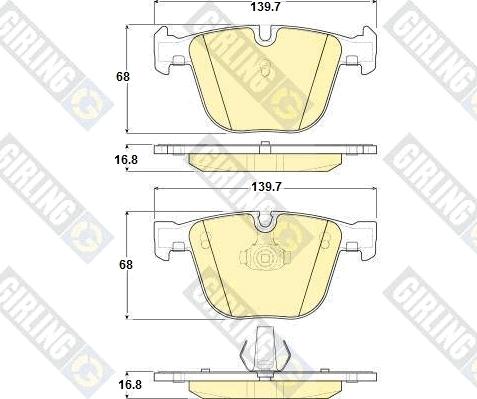 Girling 6115022 - Kit pastiglie freno, Freno a disco autozon.pro