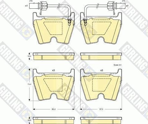 Girling 6115079 - Kit pastiglie freno, Freno a disco autozon.pro