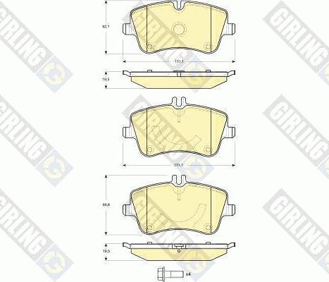 Girling 6115141 - Kit pastiglie freno, Freno a disco autozon.pro