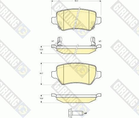 Girling 6115151 - Kit pastiglie freno, Freno a disco autozon.pro