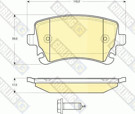 Girling 6115161 - Kit pastiglie freno, Freno a disco autozon.pro