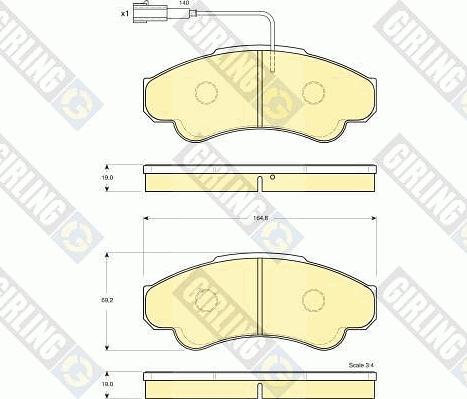 Girling 6115189 - Kit pastiglie freno, Freno a disco autozon.pro