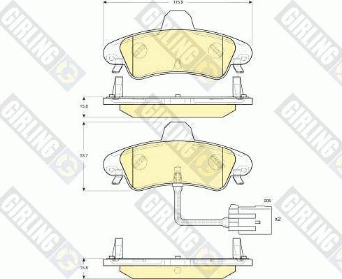 Girling 6115813 - Kit pastiglie freno, Freno a disco autozon.pro