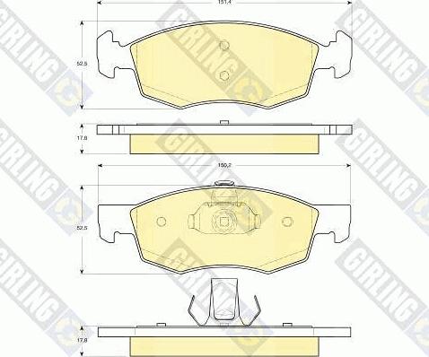 Girling 6115882 - Kit pastiglie freno, Freno a disco autozon.pro