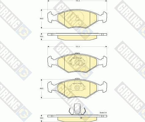 Girling 6115332 - Kit pastiglie freno, Freno a disco autozon.pro