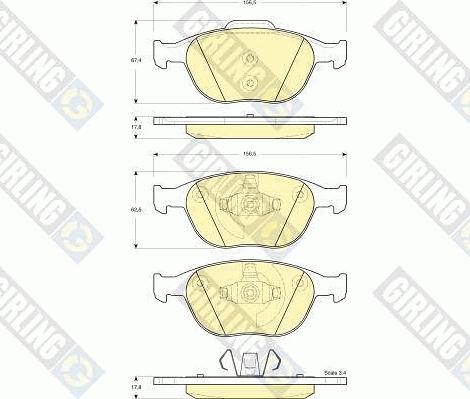 Girling 6115322 - Kit pastiglie freno, Freno a disco autozon.pro