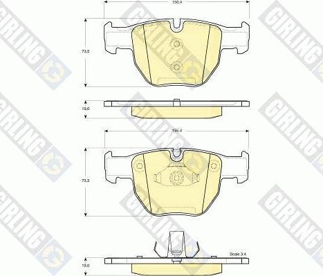 Girling 6115262 - Kit pastiglie freno, Freno a disco autozon.pro